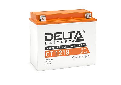 Аккумуляторная батарея мото Delta CT 1218 (YB18-A) (YB16-B) (YB16-B-CX) (YTX20H) (YTX20-BS)