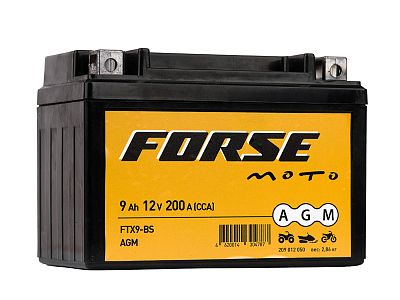 Аккумулятор мото FORSE AGM 6мтс 9 А/ч (FTX9 - BS) (арт.209012050)