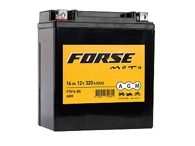Аккумулятор мото FORSE AGM 6мтс 16 А/ч (FTX16 - BS) (арт.216011050)
