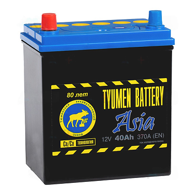 Автомобильный аккумулятор TYUMEN Battery Asia 40.1 Ач L+ EN370A (190x125x220) тонк.клеммы