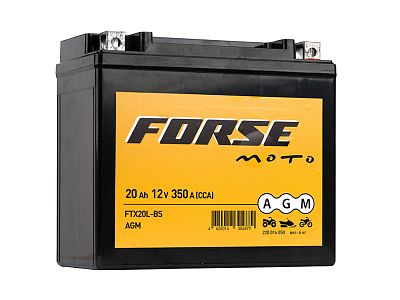 Аккумулятор мото FORSE AGM 6мтс 20 А/ч (FTX20L-BS) (арт.220016050)