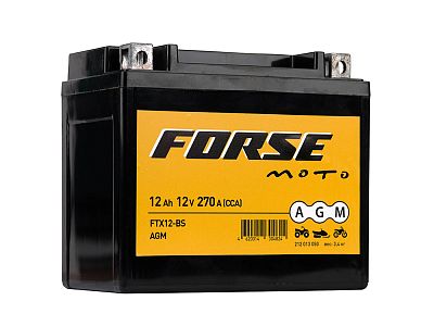 Аккумулятор мото FORSE AGM 6мтс 12 А/ч (FTX12 - BS) (арт.212013050)